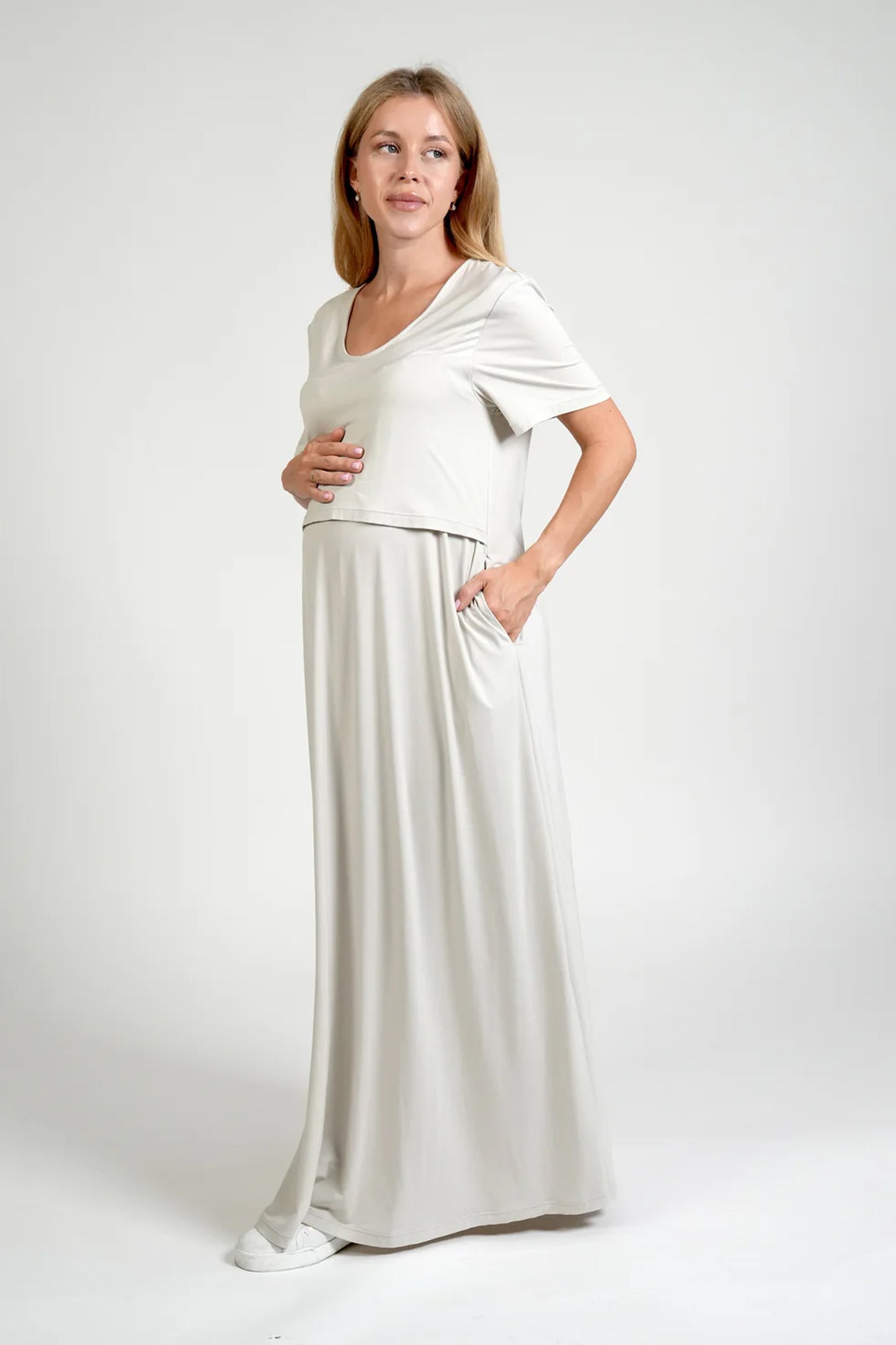 Everyday Nursing Dress - Beige