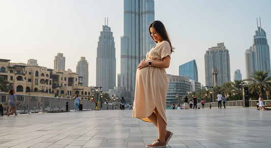 Dubai mom in maternity clothes