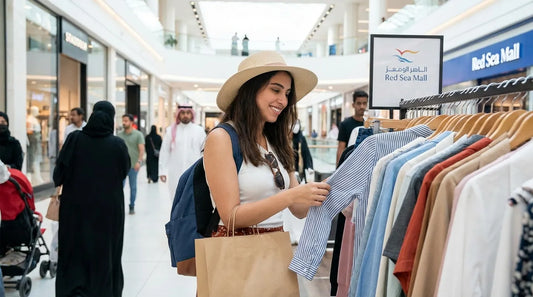 A girl buying clothes in jeddah