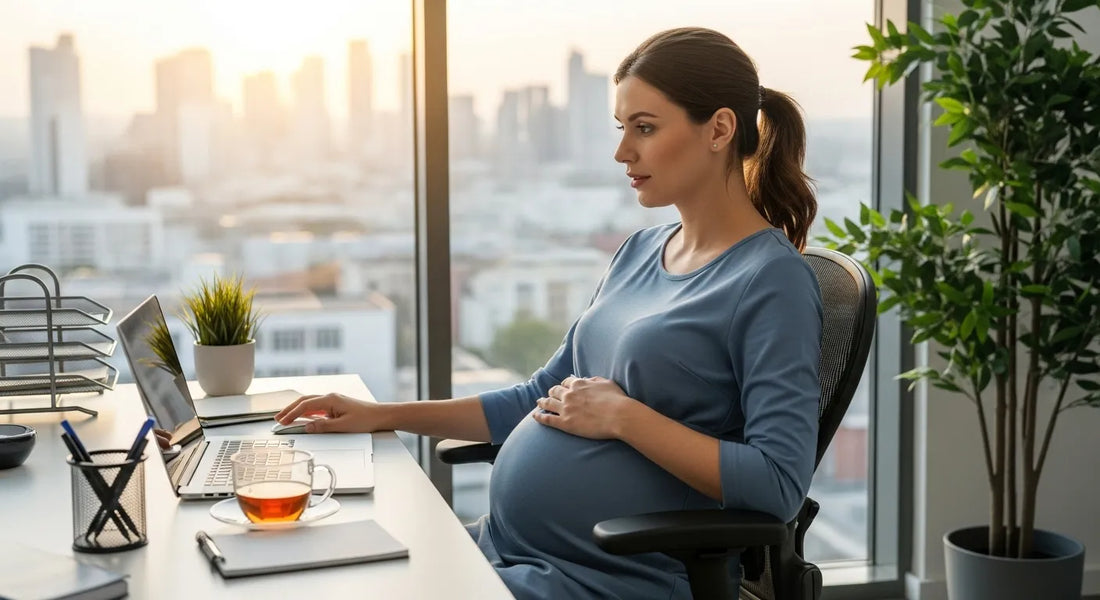 Pregnant mom at work