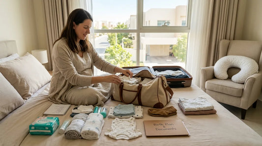 A mom packing his hospital bag in Dubai