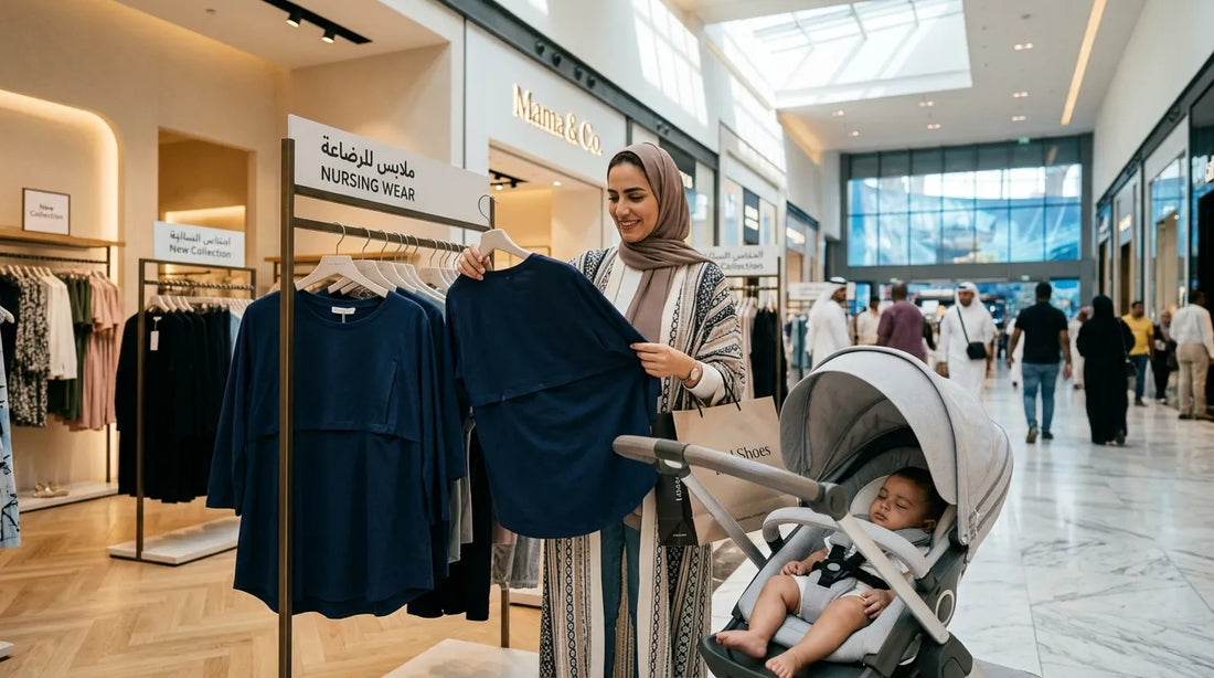 mom in nursing shirt in dubai
