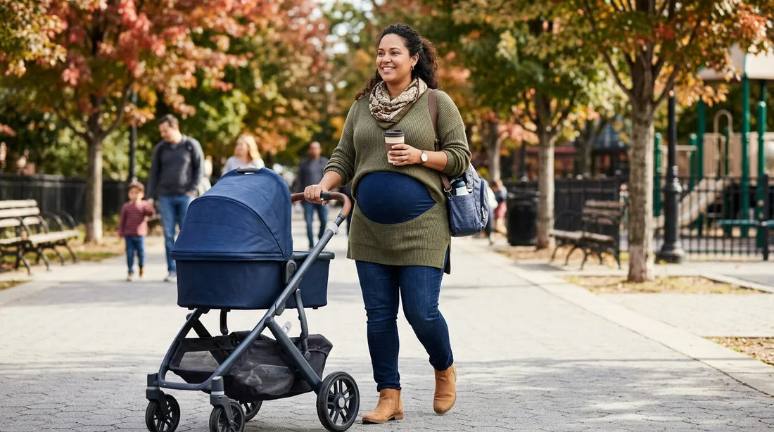 Plus Size Mom wearing maternity pants