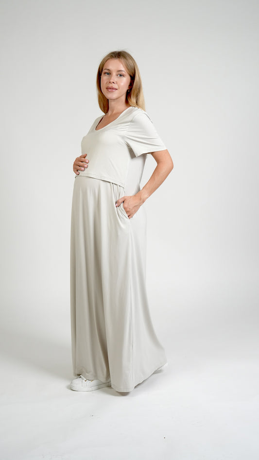Everyday Nursing Dress - Beige