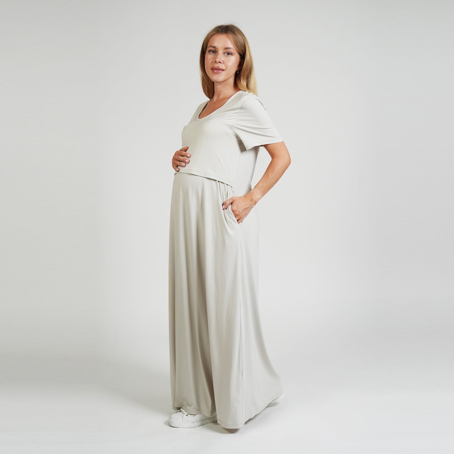 Everyday Nursing Dress - Beige
