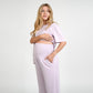 Lavender maternity pants designed for comfort and stretch