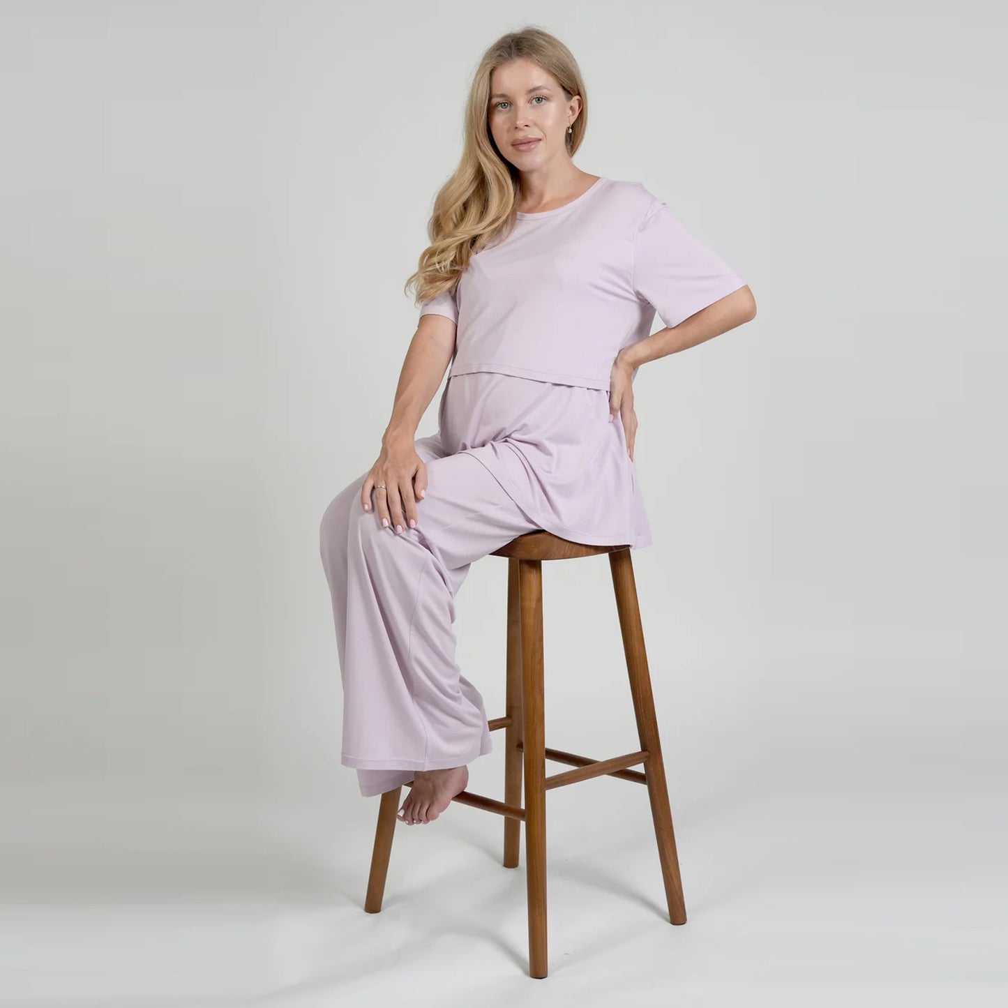 Close-up of the lavender maternity waistband for support