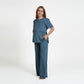 Navy blue maternity pants designed for comfort and support